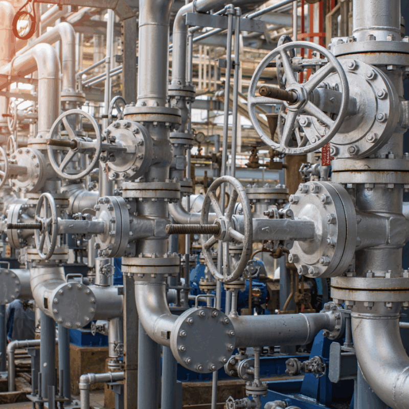 oil and gas pipe line in facility