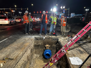 nighttime water main repair
