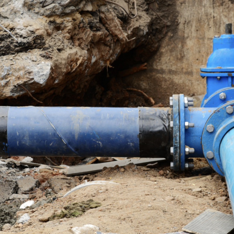 municipal water main during pipe repair